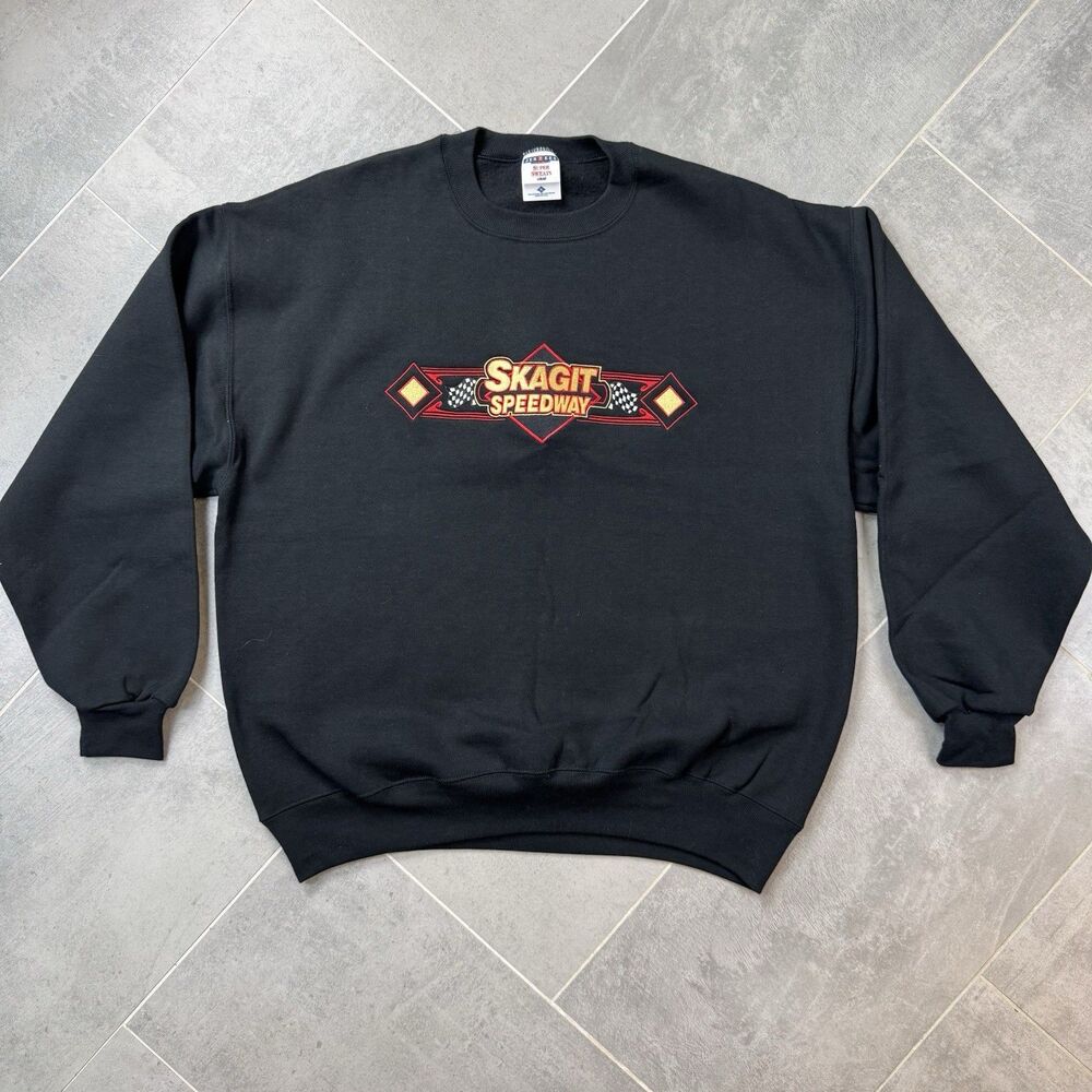 Vintage Skagit Speedway Sweatshirt USA XL Embroidered Racing Jerzees